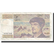Francia, 20 Francs, Debussy, 1990, STROHL TRONCHE DENTAUD, MB, Fayette:66.10