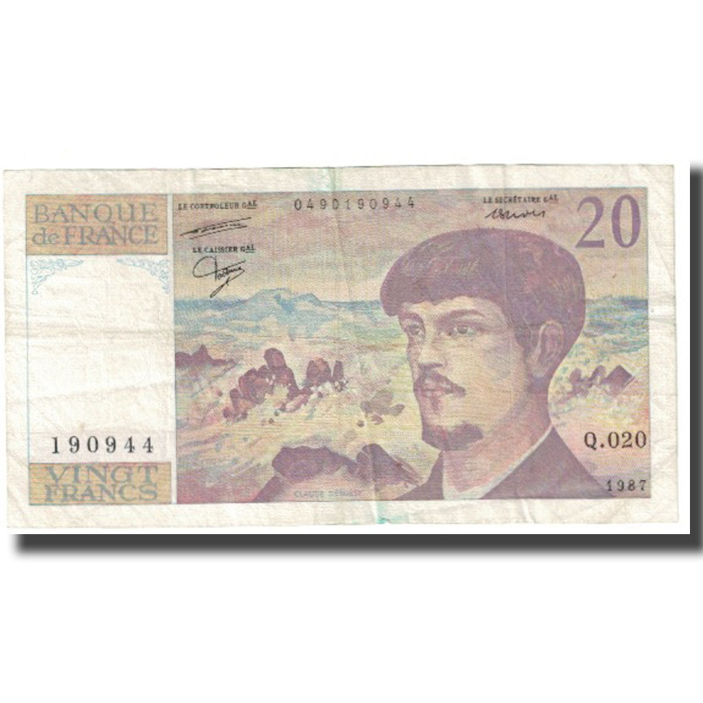 Francia, 20 Francs, Debussy, 1987, STROHL TRONCHE DENTAUD, MB, Fayette:66.08
