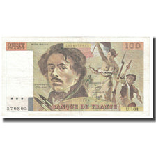 France, 100 Francs, Delacroix, 1986, STROHL TRONCHE DENTAUD, EF(40-45)
