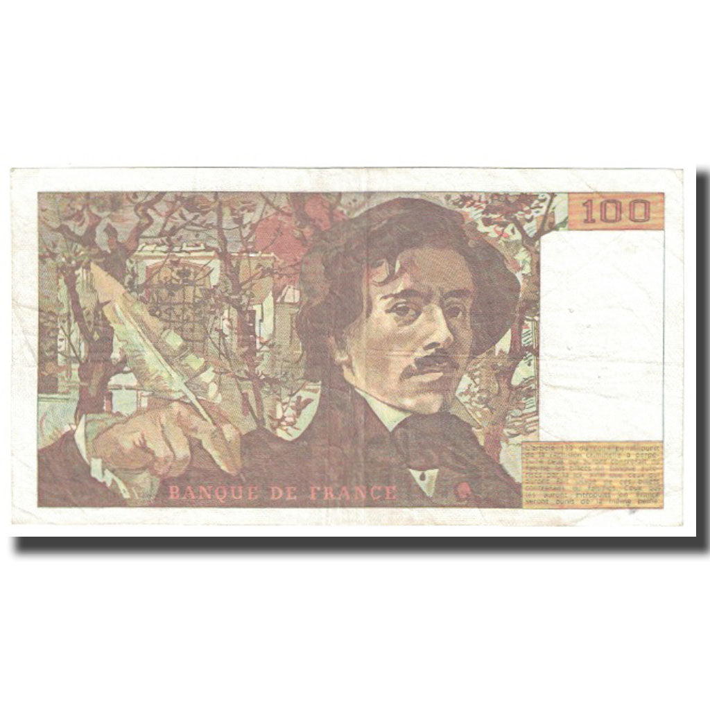 France, 100 Francs, Delacroix, 1986, STROHL TRONCHE DENTAUD, EF(40-45)