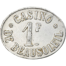 Monaco, Token, 1 Franc Casino de Beausoleil, Sports & leisure, BB, Alluminio