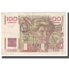 França, 100 Francs, Jeune Paysan, 1954, D AMBRIERES, GARGAM, 1954-01-07