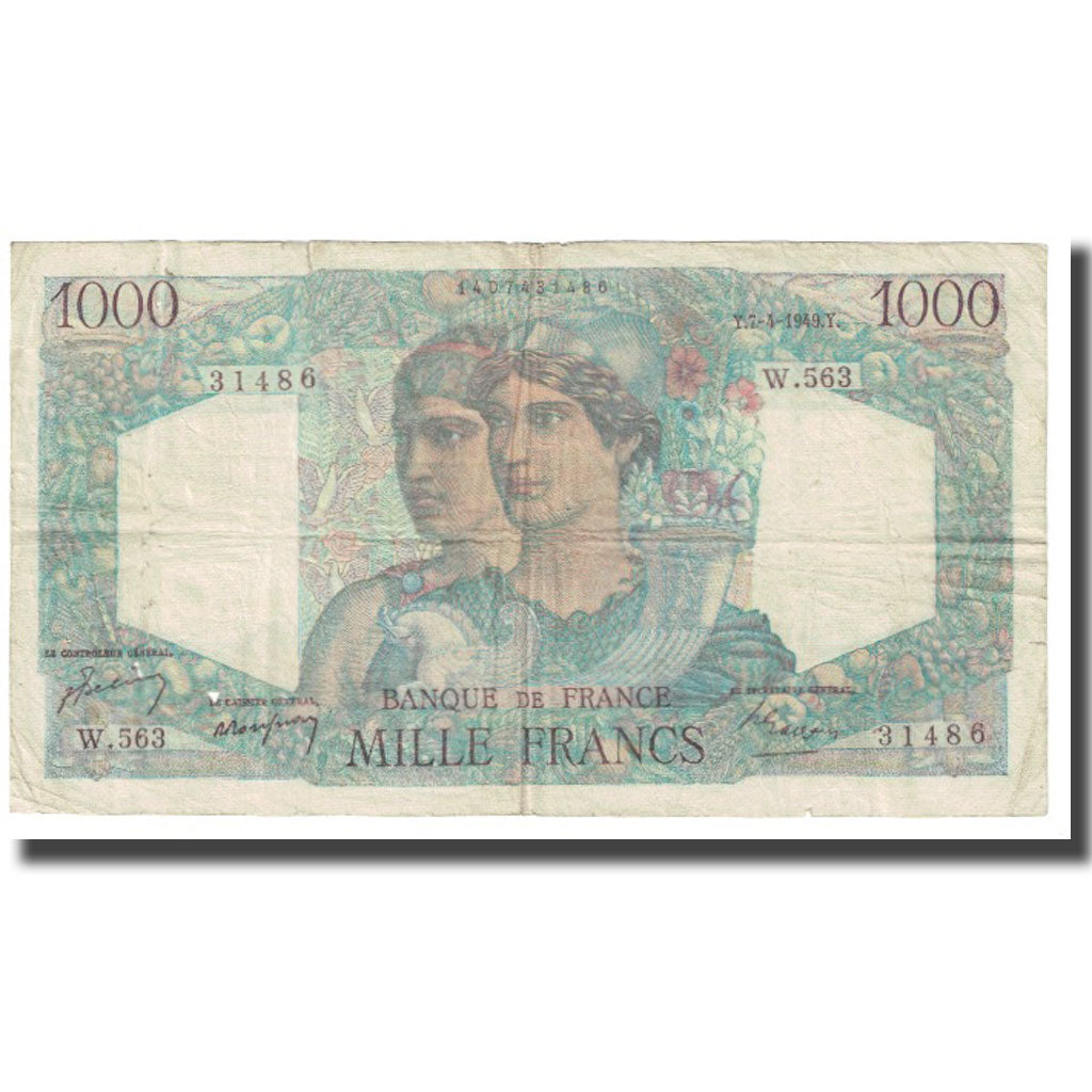 Frankrijk, 1000 Francs, Minerve et Hercule, 1949, P. Rousseau and R.