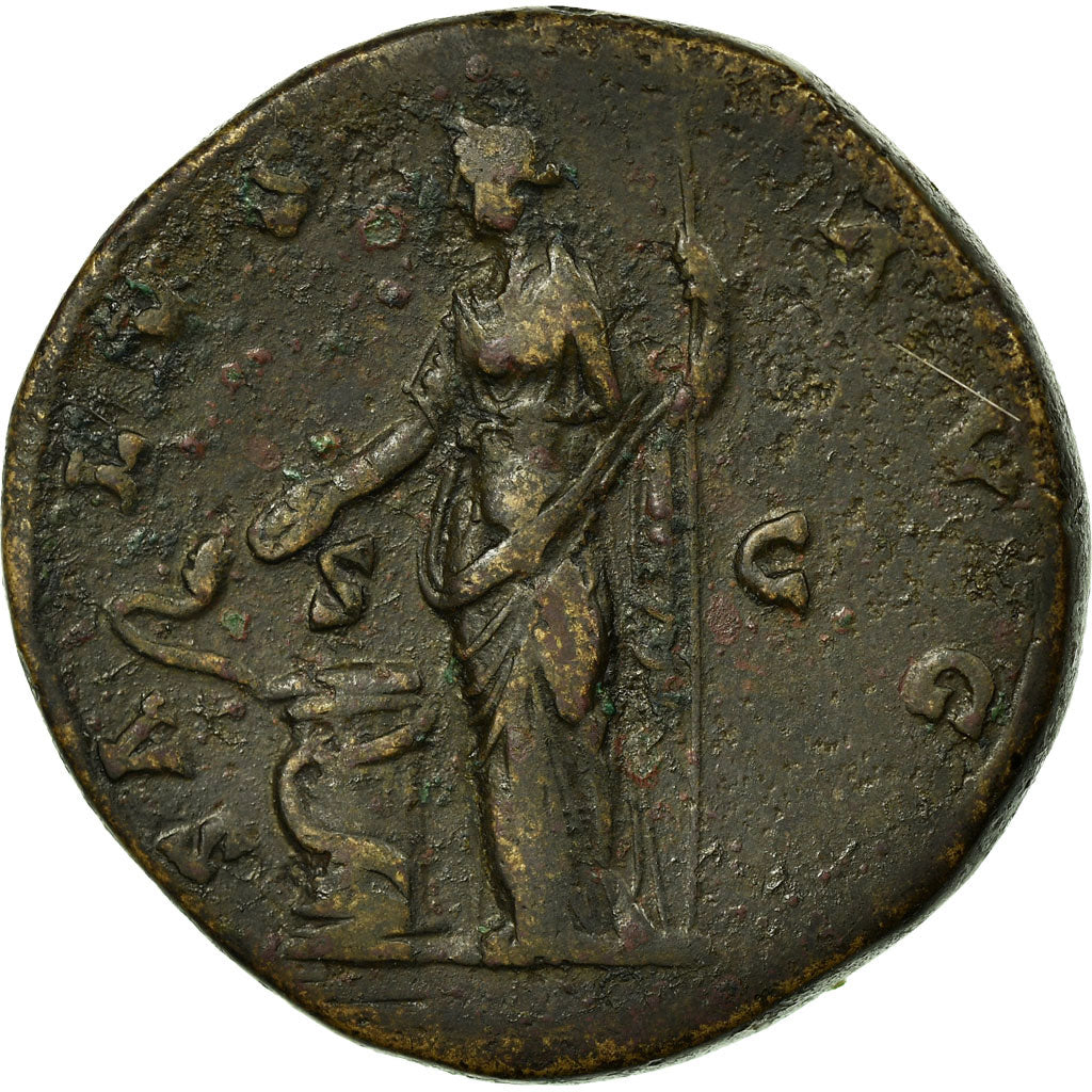 Coin, Antoninus Pius, Sestertius, 140-143, Roma, AU(50-53), Copper, Cohen:710