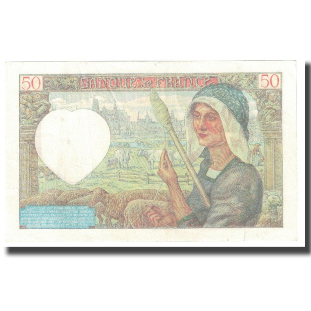França, 50 Francs, Jacques Coeur, 1941, P. Rousseau and R. Favre-Gilly