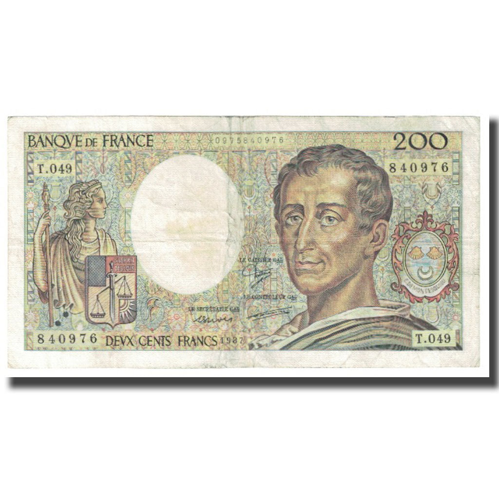 France, 200 Francs, Montesquieu, 1987, STROHL FERMAN DENTAUD, VF(20-25)