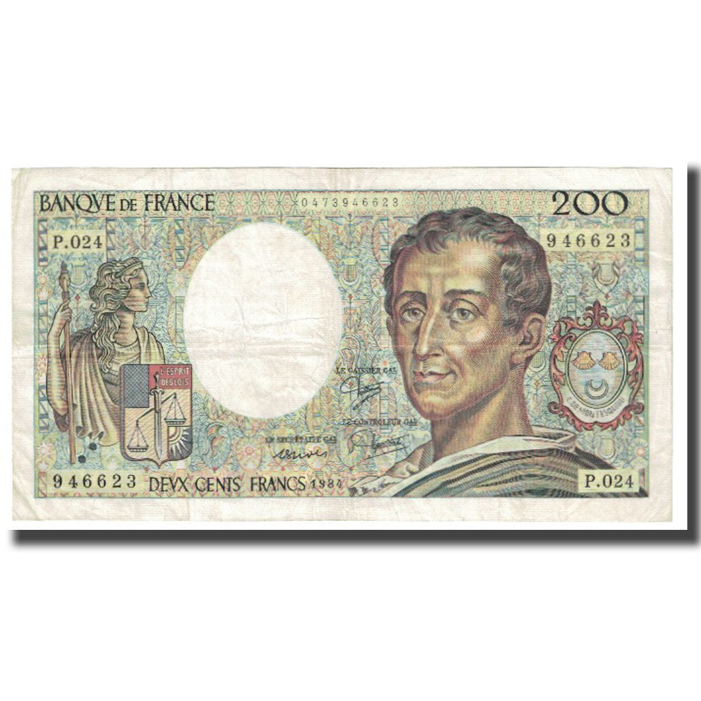 Francia, 200 Francs, Montesquieu, 1984, BRUNEEL BONNARDIN CHARRIAU, MB
