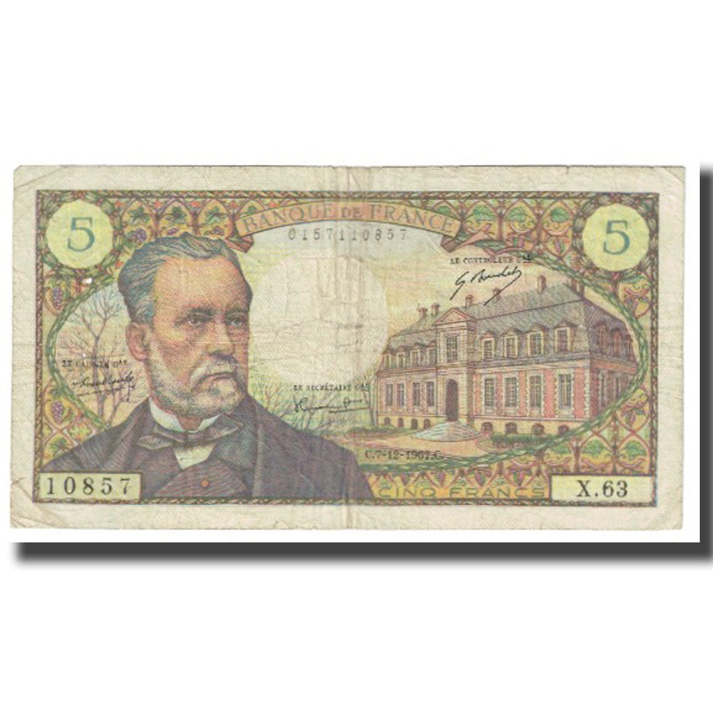 France, 5 Francs, Pasteur, 1967, R.Tondu-P.Gargam-H.Morant, 1967-12-07