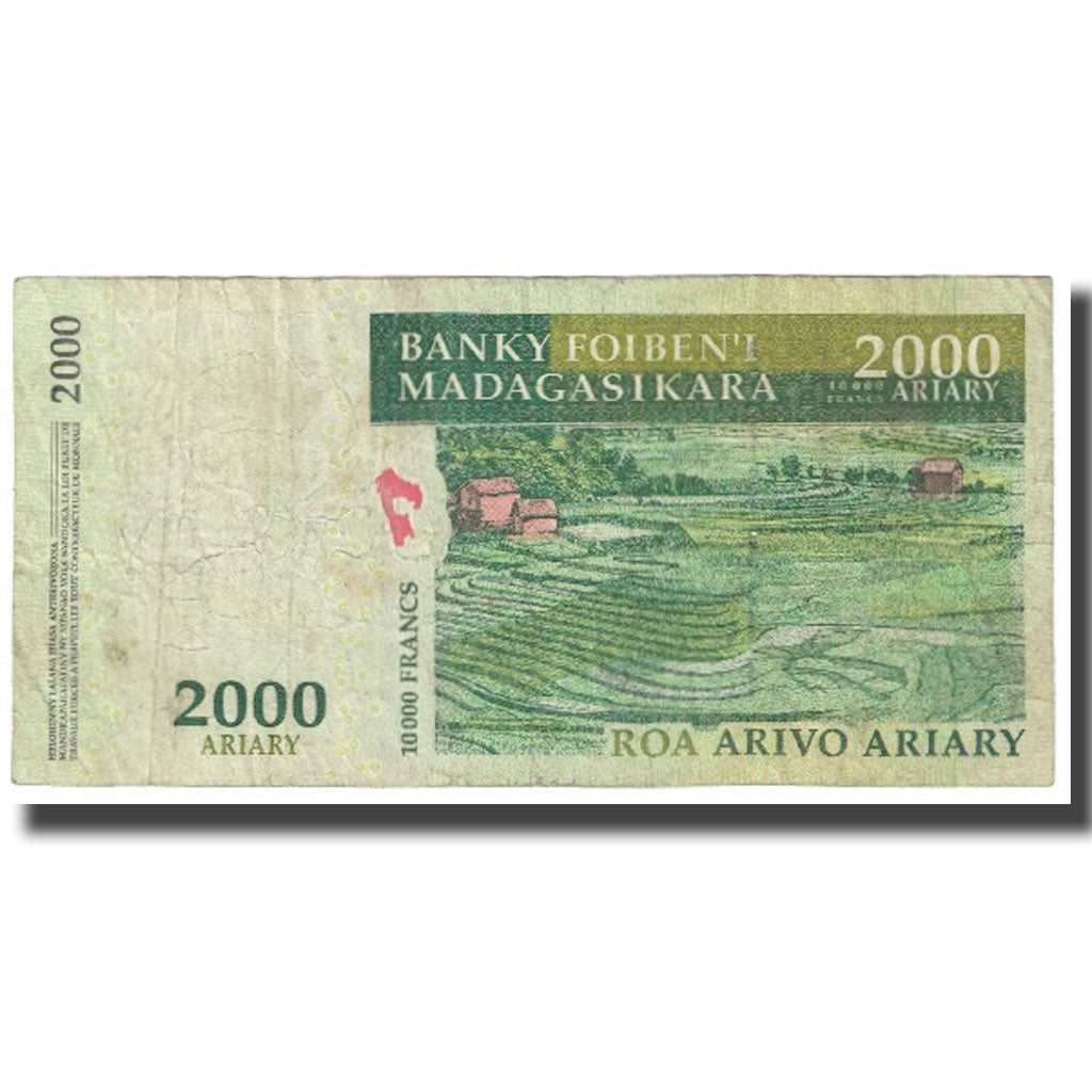 Billete, 2000 Ariary, Madagascar, KM:83, BC