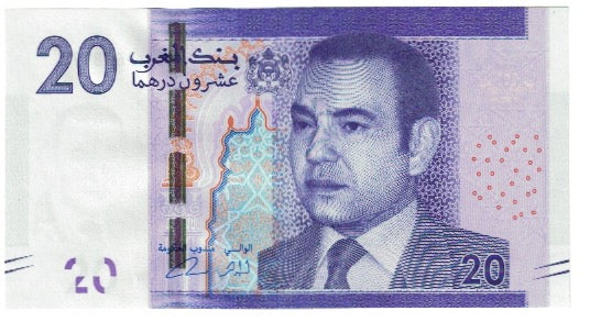 Biljet, Marokko, 20 Dirhams, NIEUW