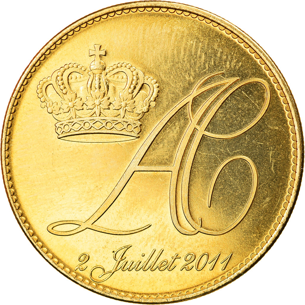 Mónaco, Token, Mariage Princier, Albert et Charlène, 2011, SC+, Cobre -