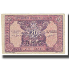 Banknot, FRANCUSKIE INDOCHINY, 20 Cents, KM:90, EF(40-45)