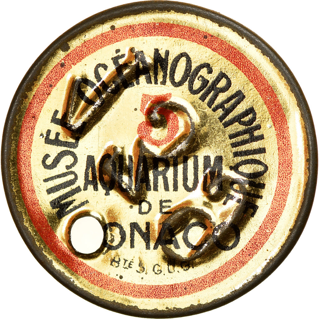 Monaco, Token, Musée Océanographique, jeton-garde-robe, EF(40-45), Base Metal