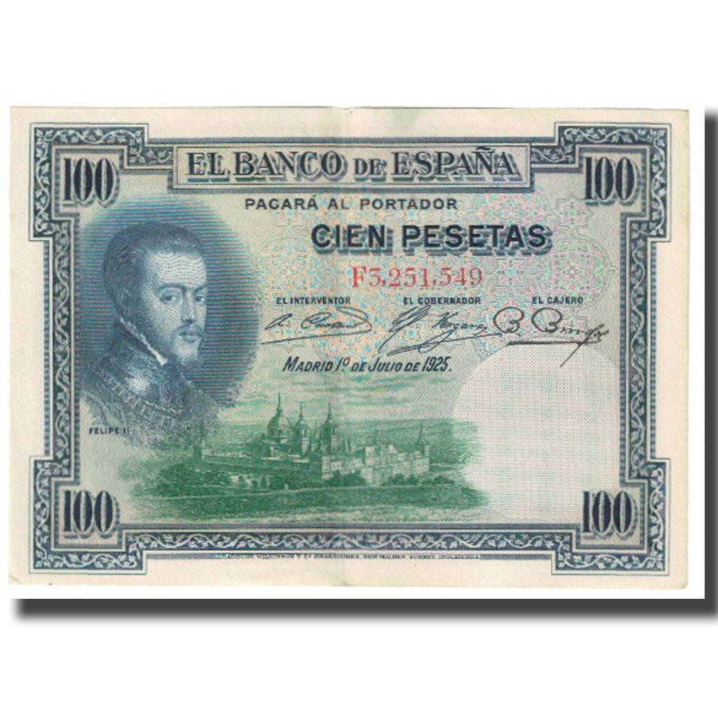 Banknote, Spain, 100 Pesetas, 1925, 1925-07-01, KM:69c, AU(55-58)