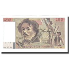 França, 100 Francs, Delacroix, 1991, BRUNEEL BONNARDIN CHARRIAU, UNC(65-70)