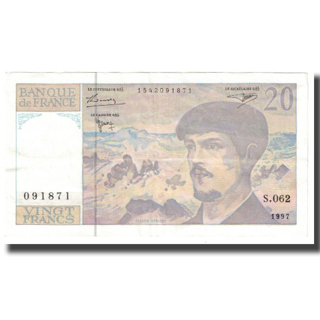 France, 20 Francs, Debussy, 1997, BRUNEEL, BONARDIN, VIGIER, EF(40-45)