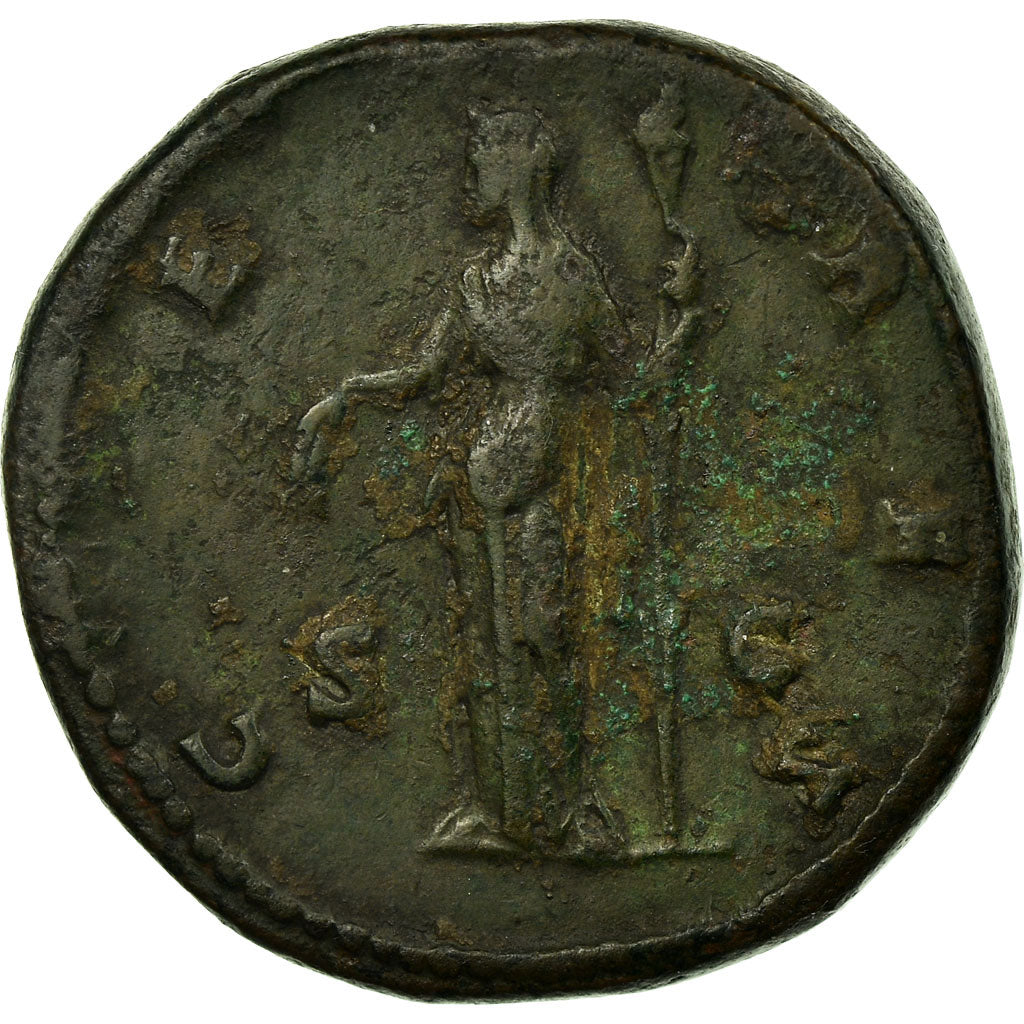 Faustina I, Sestertius, 141, Rome, Bronze, EF(40-45), RIC:1128a
