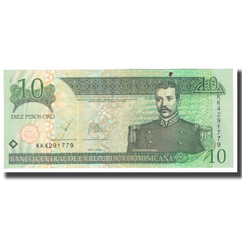 Banknote, Dominican Republic, 10 Pesos Oro, 2003, KM:159a, AU(55-58)