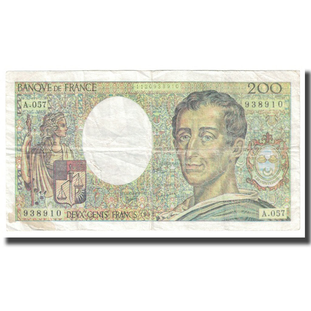 Francia, 200 Francs, Montesquieu, 1992, BRUNEEL BONNARDIN CHARRIAU, FAUX, BB