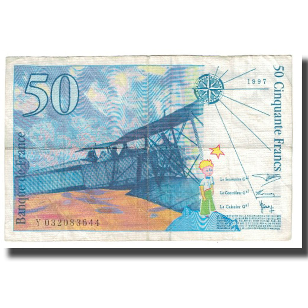 France, 50 Francs, St Exupéry, 1997, D.Bruneel-J.Bonnardin-Y.Barroux