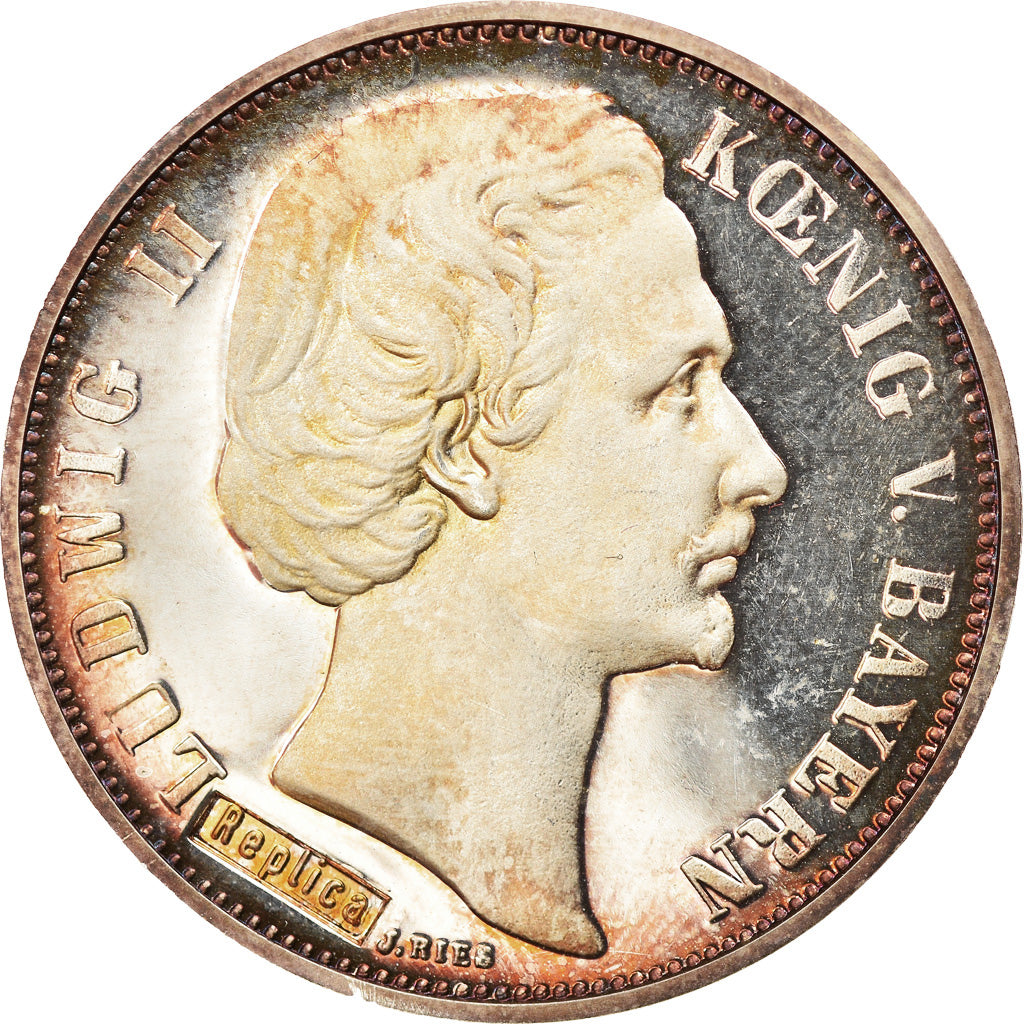 Germany, Token, Ludwig II, Thaler, Réplique, History, MS(63), Silver