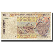 Banknote, West African States, 1000 Francs, KM:711Ka, VF(20-25)