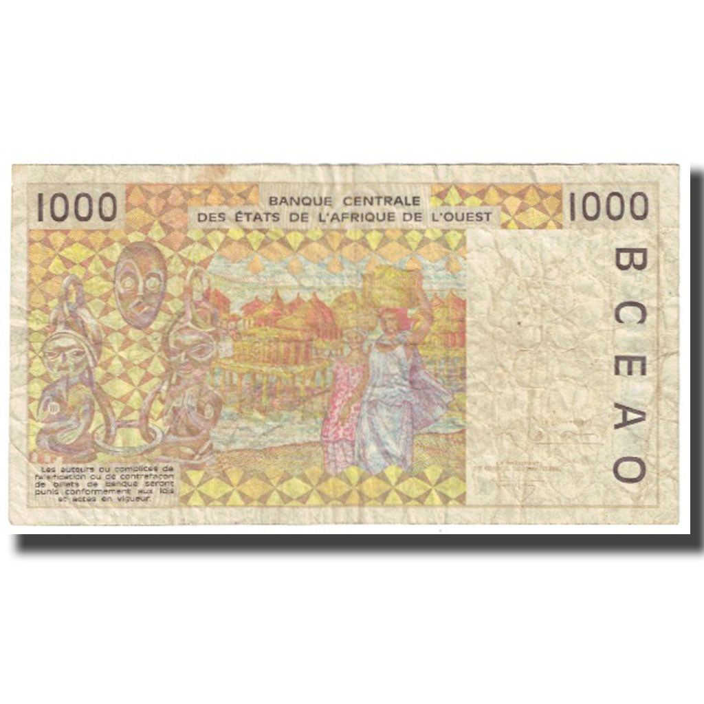 Banknote, West African States, 1000 Francs, KM:711Ka, VF(20-25)