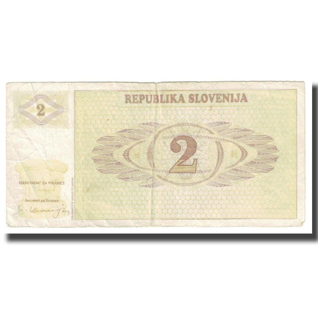 Banknote, Slovenia, 2 (Tolarjev), KM:2a, VF(20-25)