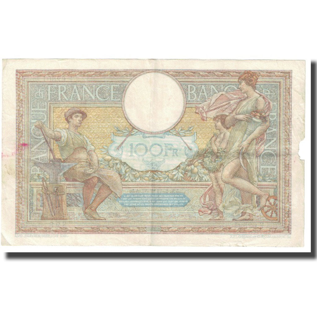 France, 100 Francs, Luc Olivier Merson, 1938, P. Rousseau and R. Favre-Gilly