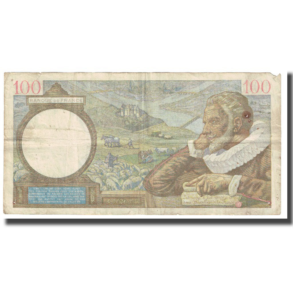 Frankrijk, 100 Francs, Sully, 1941, P. Rousseau and R. Favre-Gilly, 1941-04-30