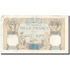 France, 1000 Francs, Cérès et Mercure, 1938, P. Rousseau and R. Favre-Gilly