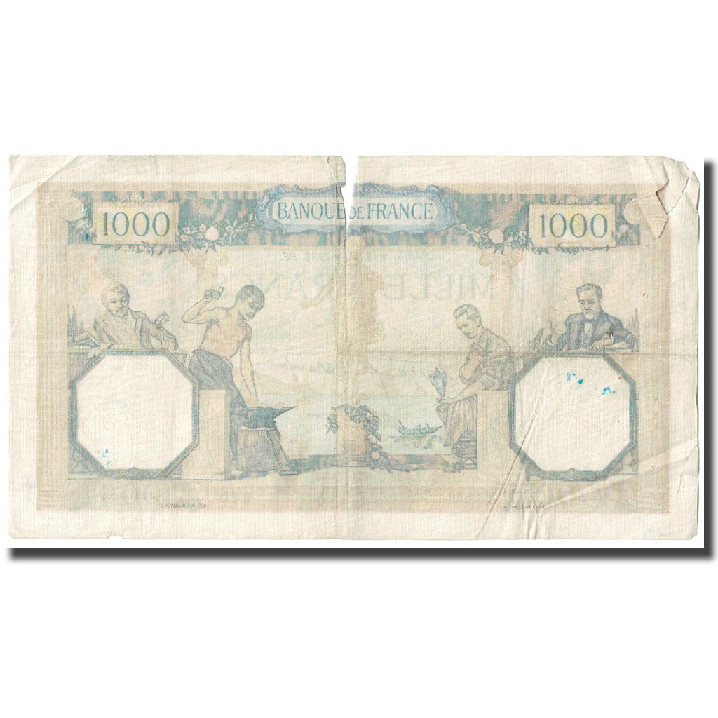 France, 1000 Francs, Cérès et Mercure, 1938, P. Rousseau and R. Favre-Gilly