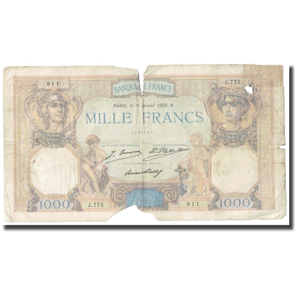 Frankrijk, 1000 Francs, Cérès et Mercure, 1929, P. Rousseau and R.