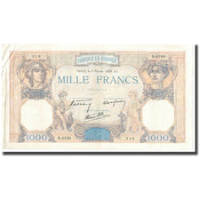 France, 1000 Francs, Cérès et Mercure, 1939, P. Rousseau and R. Favre-Gilly