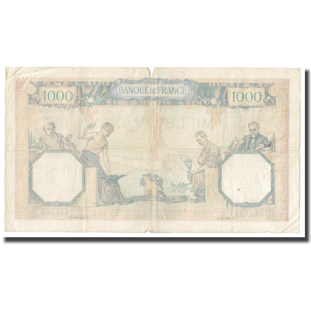 France, 1000 Francs, Cérès et Mercure, 1939, P. Rousseau and R. Favre-Gilly