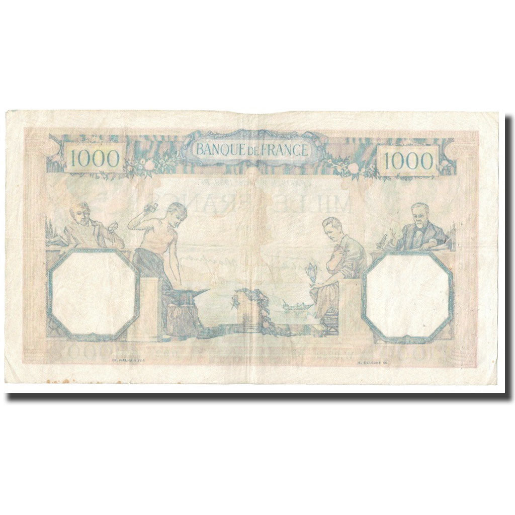 Francia, 1000 Francs, Cérès et Mercure, 1939, P. Rousseau and R. Favre-Gilly