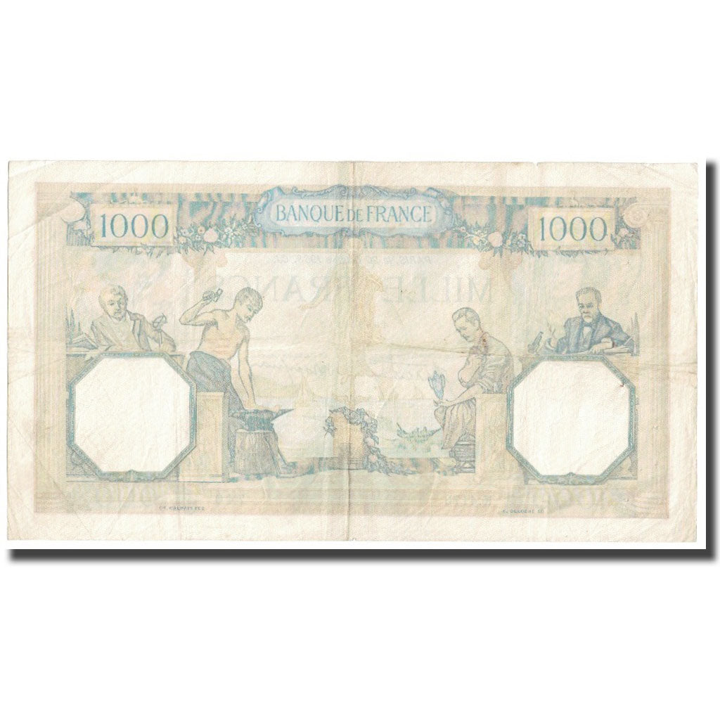 França, 1000 Francs, Cérès et Mercure, 1938, P. Rousseau and R. Favre-Gilly