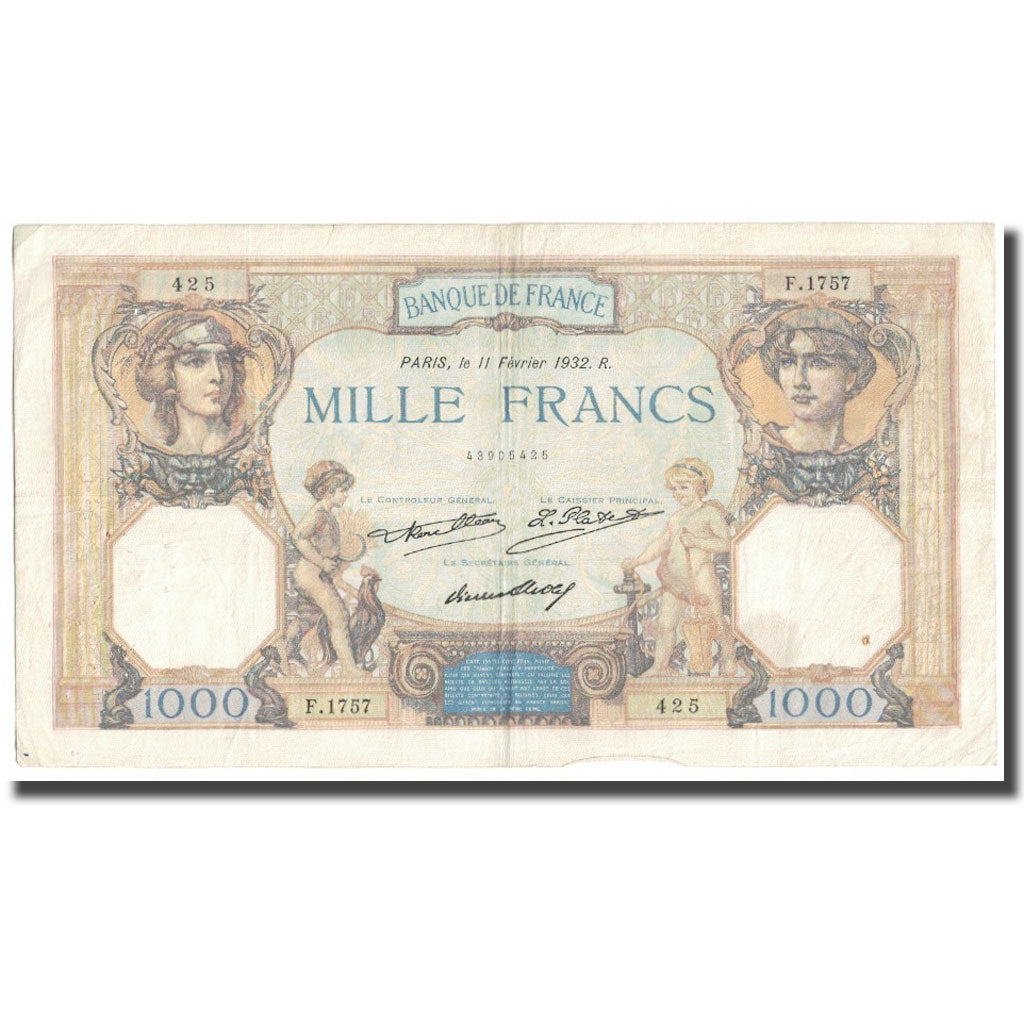 Frankrijk, 1000 Francs, Cérès et Mercure, 1932, P. Rousseau and R.