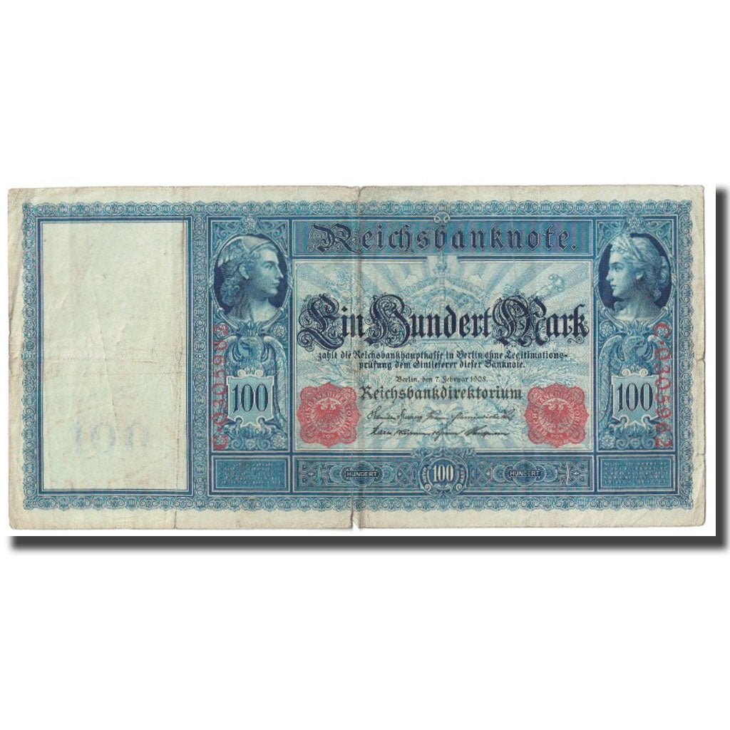 Geldschein, Deutschland, 100 Mark, 1908, 1908-02-07, KM:42, SS