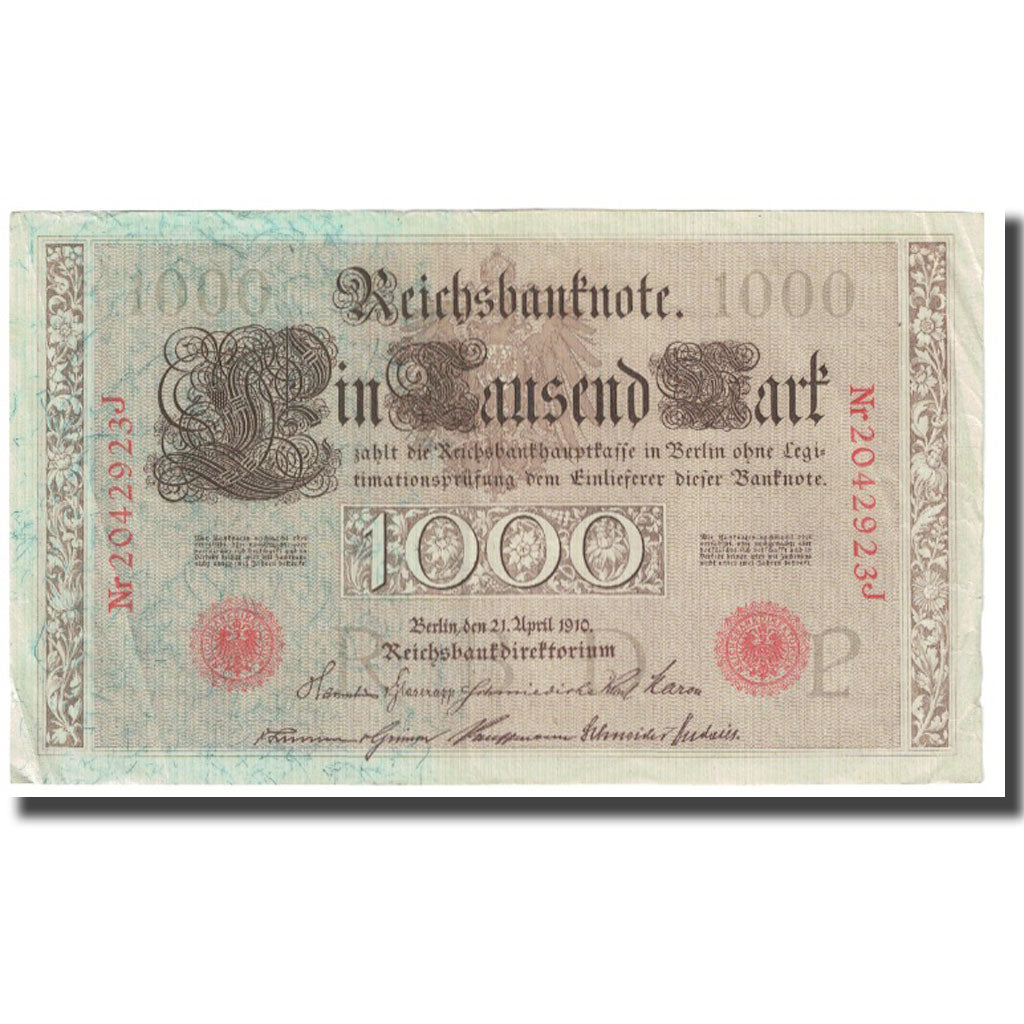 Geldschein, Deutschland, 1000 Mark, 1910, 1910-04-21, KM:44a, SS