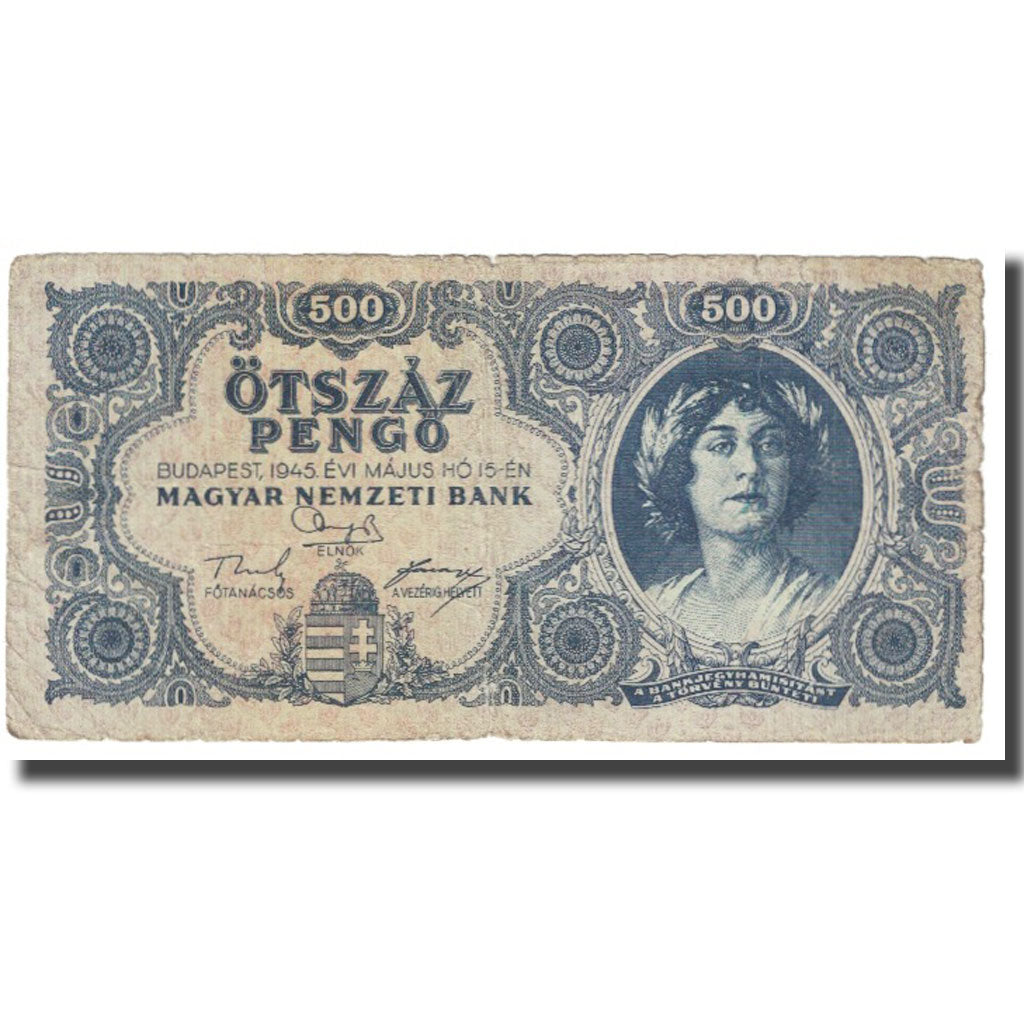 Banknot, Węgry, 500 Pengö, 1945, 1945-07-15, KM:117a, VF(20-25)