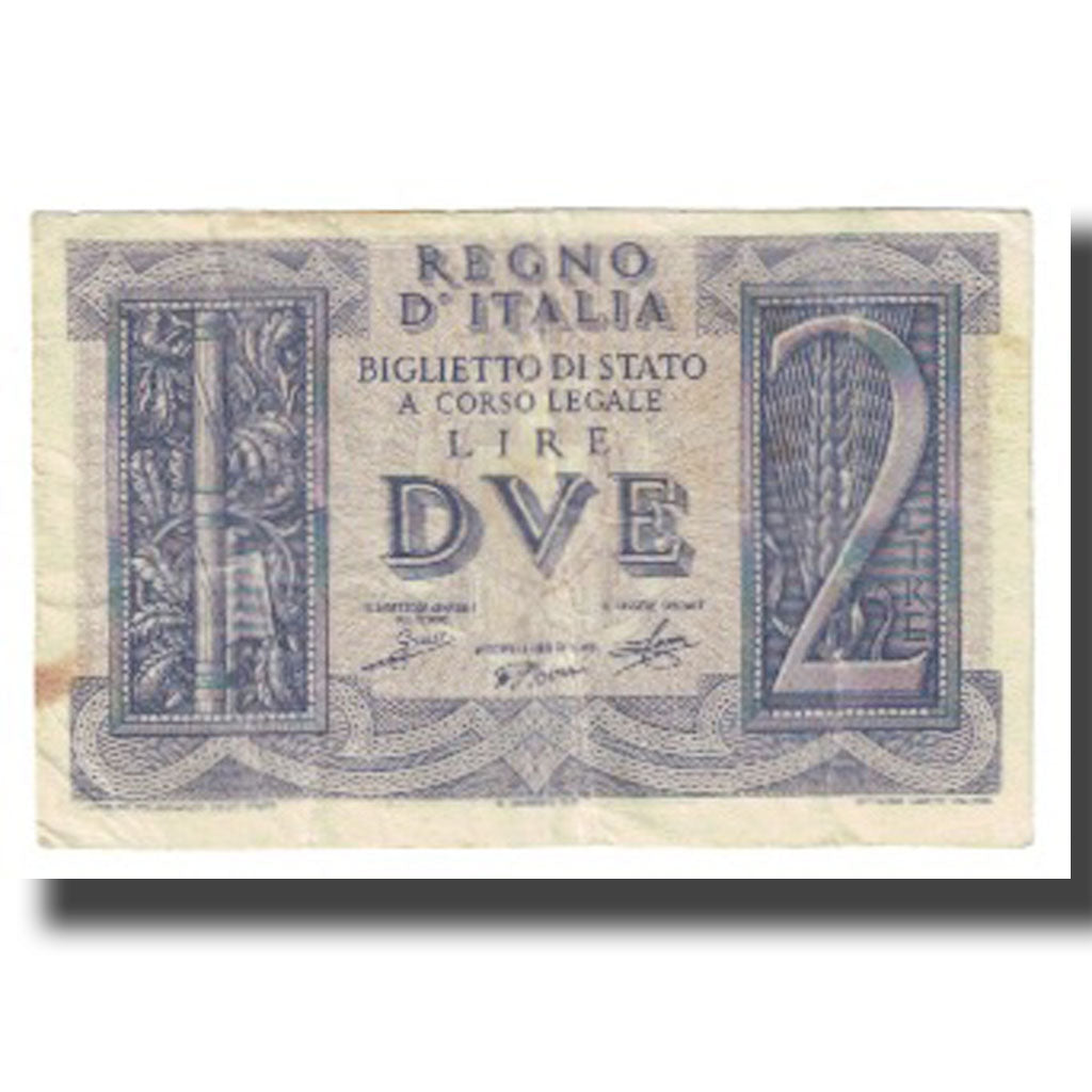 Banknote, Italy, 2 Lire, KM:27, VF(20-25)