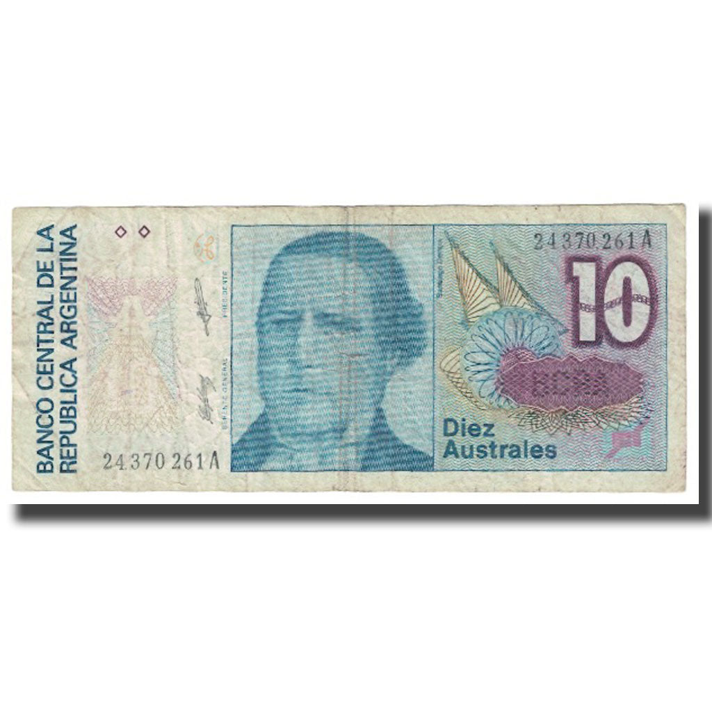 Banknote, Argentina, 10 Australes, KM:325a, VF(20-25)