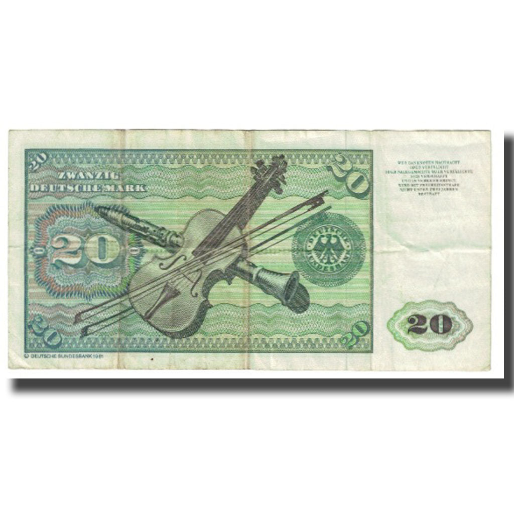 Banknote, GERMANY - FEDERAL REPUBLIC, 20 Deutsche Mark, 1980, 1980-01-02