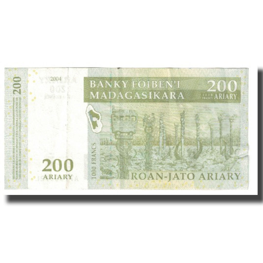 Biljet, Madagascar, 200 Ariary, 2004, KM:87a, TTB