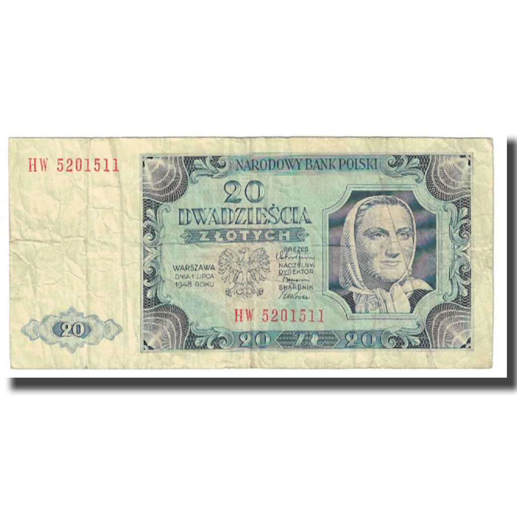 Billete, 20 Zlotych, 1948, Polonia, 1948-07-01, KM:137, BC