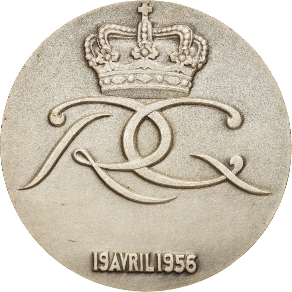 Mónaco, medalla, Mariage de Grace Kelly et Rainier III, 1956, Lagriffoul, SC