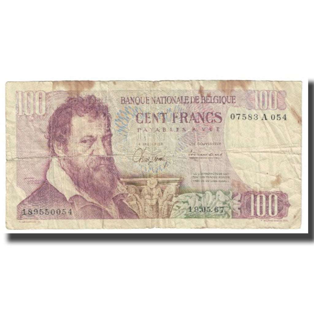 Banknote, Belgium, 100 Francs, 1967, 1967-05-19, KM:134a, VF(20-25)