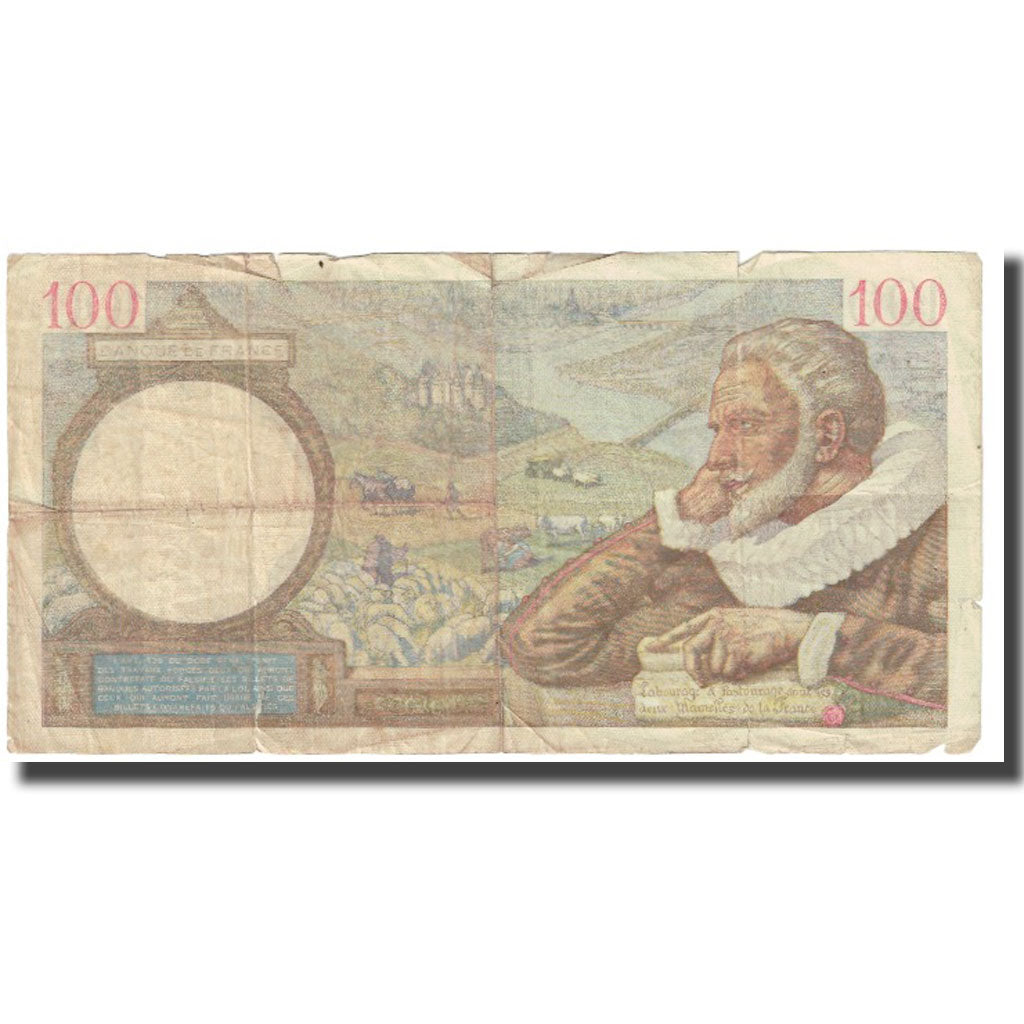 Francia, 100 Francs, Sully, 1940, P. Rousseau and R. Favre-Gilly, 1940-07-11