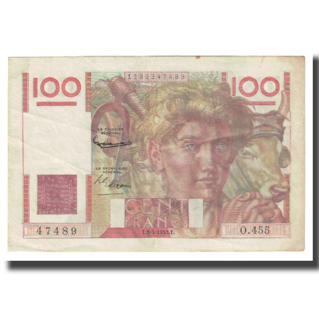 Frankrijk, 100 Francs, Jeune Paysan, 1952, D AMBRIERES, GARGAM, 1952-04-03, TTB